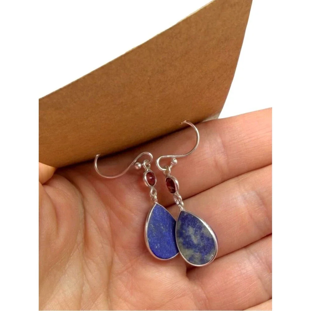 925 Sterling Silver genuine lapis